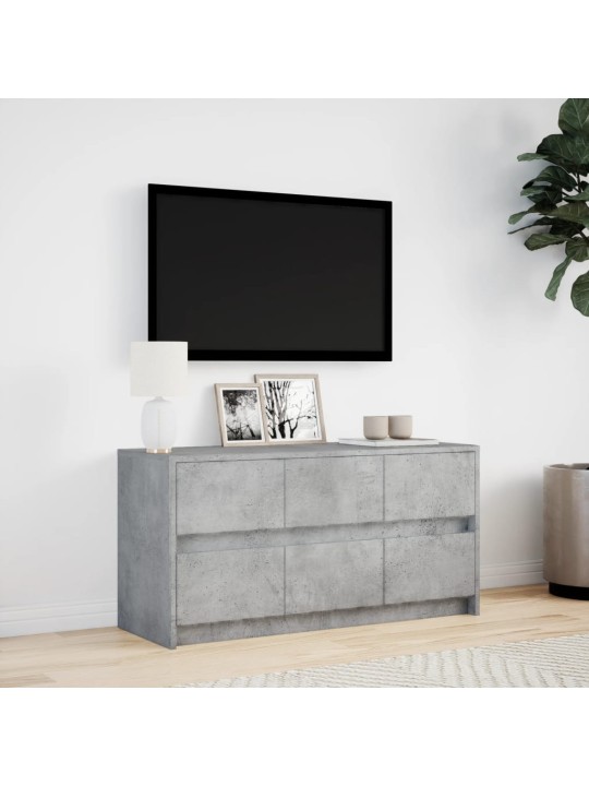 Televizoriaus spintelė su LED, betono, 100x34x50cm, mediena