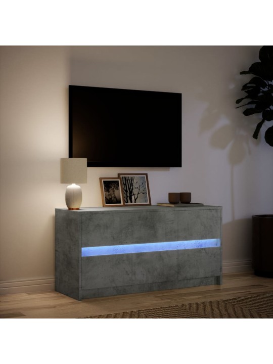 Televizoriaus spintelė su LED, betono, 100x34x50cm, mediena