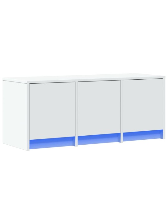 Televizoriaus spintelė su LED, balta, 97x34x40cm, mediena