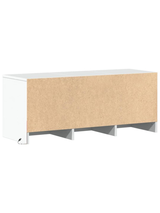 Televizoriaus spintelė su LED, balta, 97x34x40cm, mediena