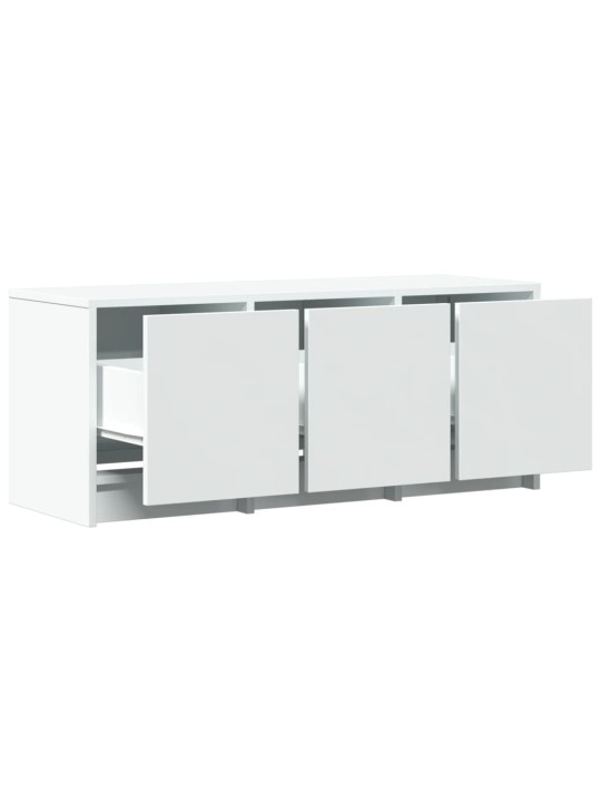 Televizoriaus spintelė su LED, balta, 97x34x40cm, mediena
