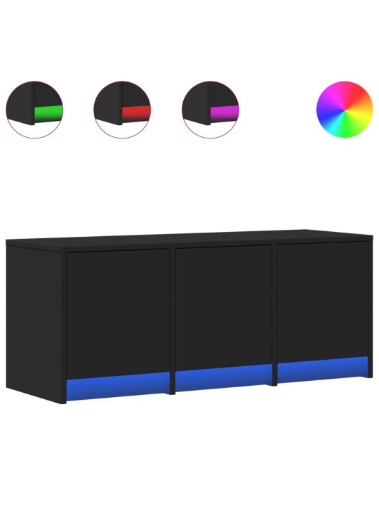 Televizoriaus spintelė su LED, juoda, 97x34x40cm, mediena