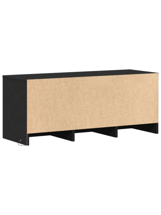 Televizoriaus spintelė su LED, juoda, 97x34x40cm, mediena