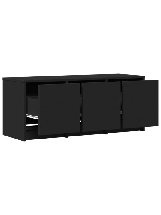 Televizoriaus spintelė su LED, juoda, 97x34x40cm, mediena