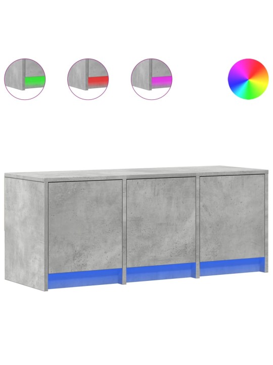 Televizoriaus spintelė su LED, betono, 97x34x40cm, mediena