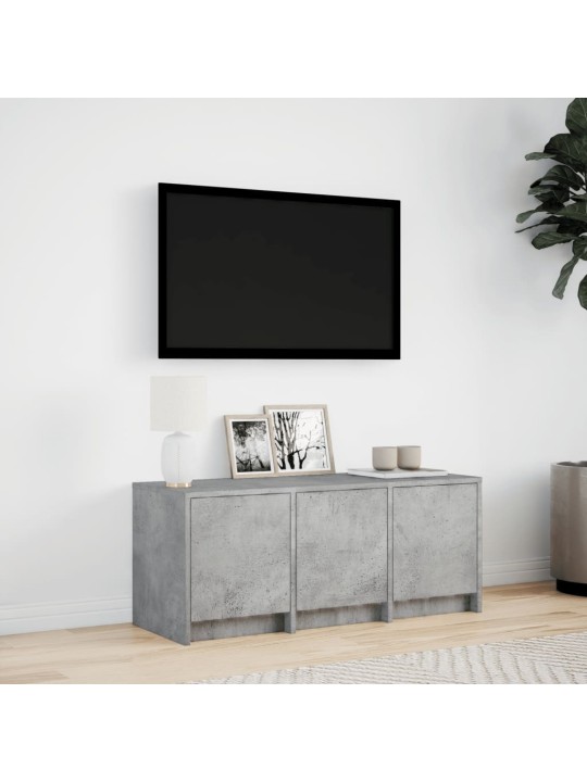 Televizoriaus spintelė su LED, betono, 97x34x40cm, mediena