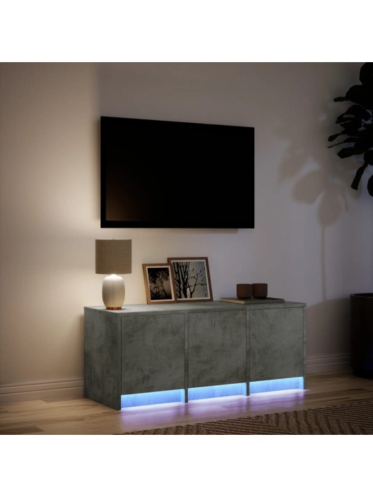 Televizoriaus spintelė su LED, betono, 97x34x40cm, mediena