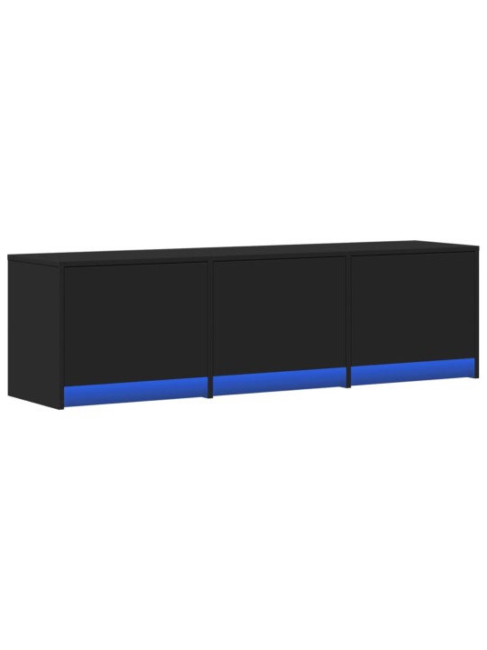 Televizoriaus spintelė su LED, juoda, 140x34x40cm, mediena