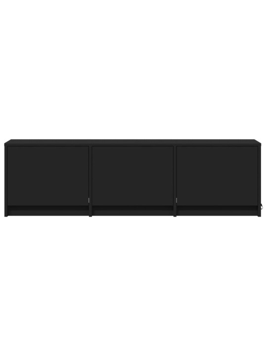 Televizoriaus spintelė su LED, juoda, 140x34x40cm, mediena