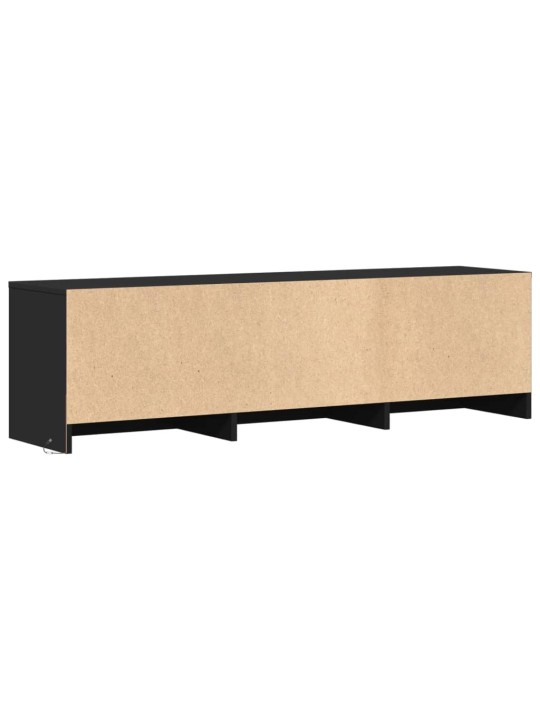 Televizoriaus spintelė su LED, juoda, 140x34x40cm, mediena