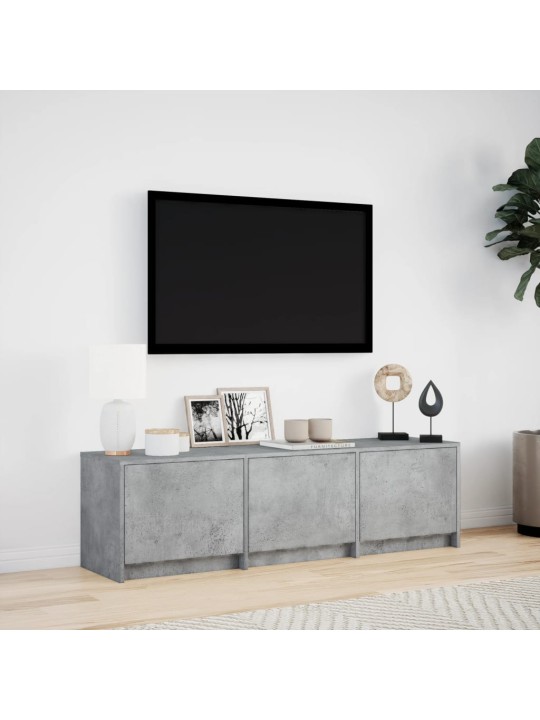 Televizoriaus spintelė su LED, betono, 140x34x40cm, mediena