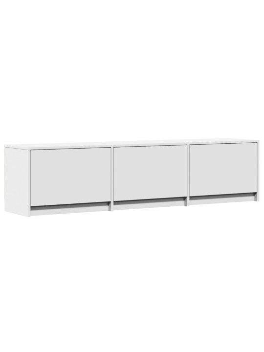 Televizoriaus spintelė su LED, balta, 165x34x40cm, mediena