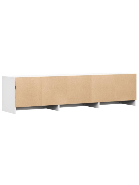 Televizoriaus spintelė su LED, balta, 165x34x40cm, mediena
