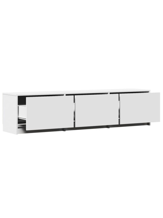 Televizoriaus spintelė su LED, balta, 165x34x40cm, mediena