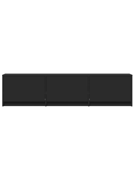 Televizoriaus spintelė su LED, juoda, 165x34x40cm, mediena