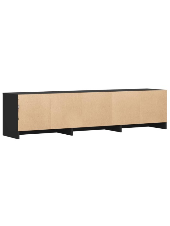 Televizoriaus spintelė su LED, juoda, 165x34x40cm, mediena