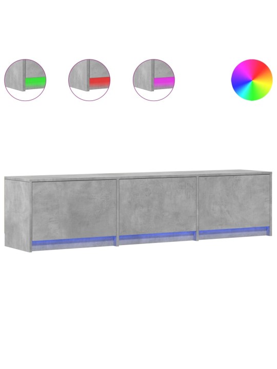 Televizoriaus spintelė su LED, betono, 165x34x40cm, mediena