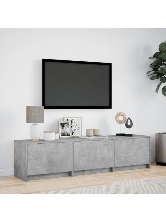 Televizoriaus spintelė su LED, betono, 165x34x40cm, mediena