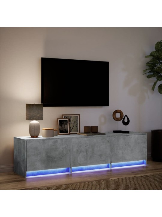 Televizoriaus spintelė su LED, betono, 165x34x40cm, mediena