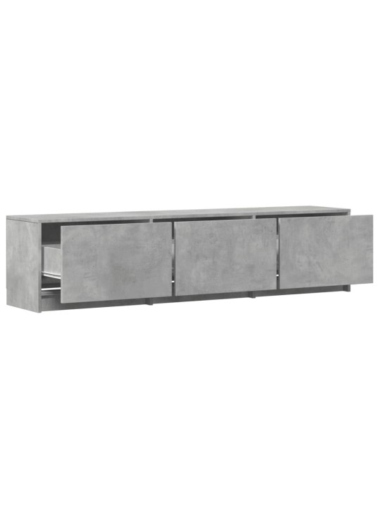 Televizoriaus spintelė su LED, betono, 165x34x40cm, mediena