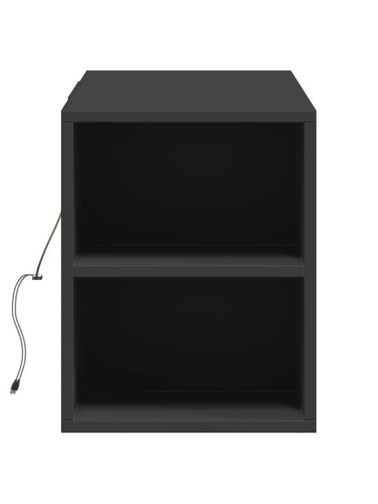 Sieninė TV spintelė su LED lemputėmis, juoda, 135x31x39,5cm