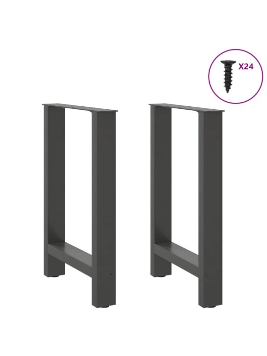 Kavos staliuko kojelės, antracito, 2 vnt., 60x(72-73)cm