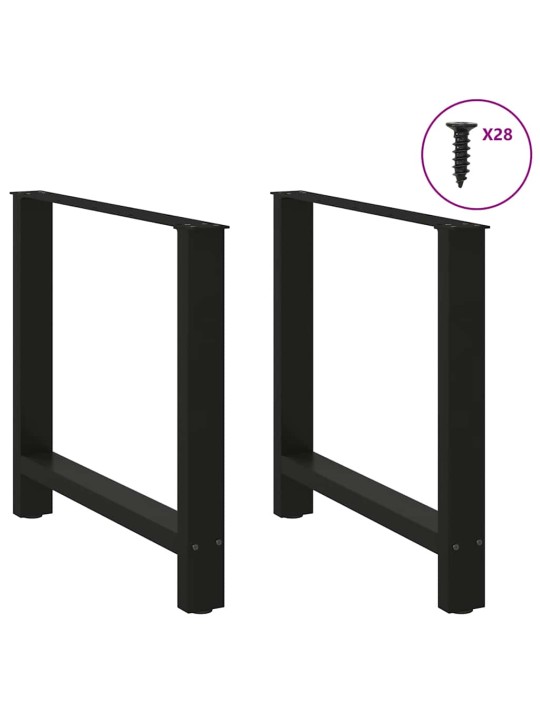Kavos staliuko kojelės, juoda, 2 vnt., 70x(72-73)cm, plienas