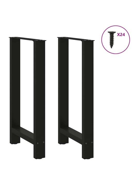 Kavos staliuko kojelės, juoda, 2 vnt., 50x(90-91)cm, plienas