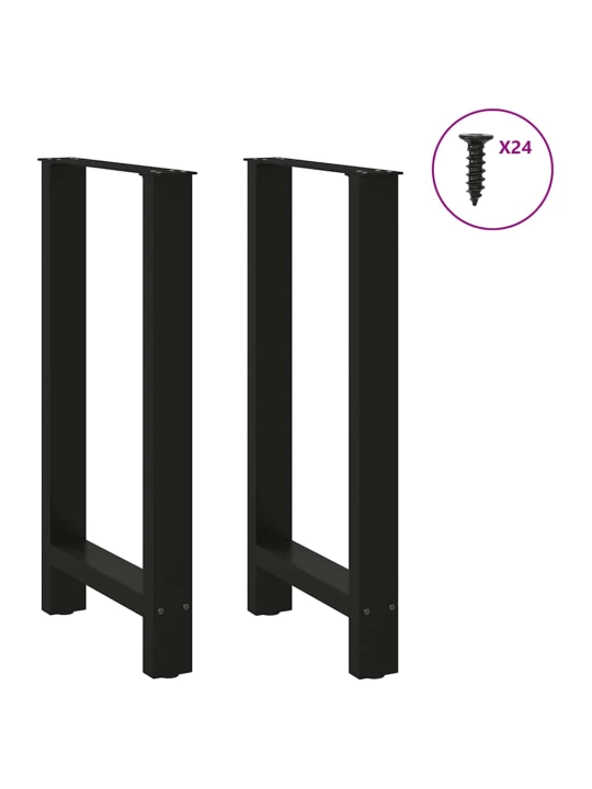 Kavos staliuko kojelės, juoda, 2 vnt., 50x(90-91)cm, plienas