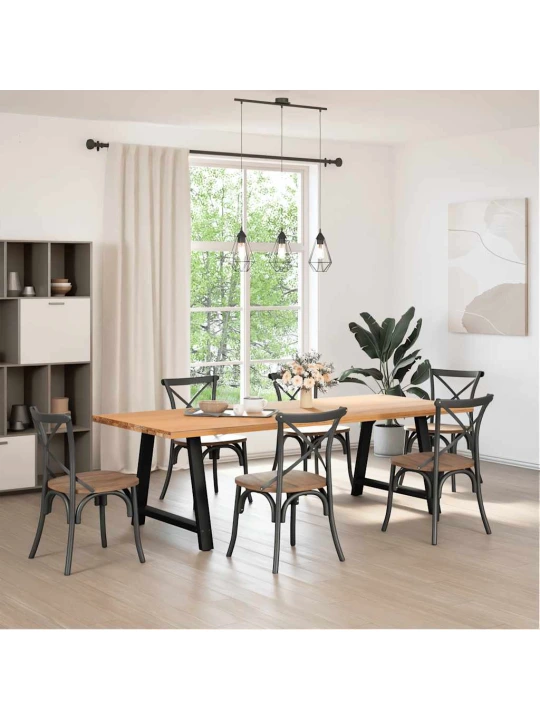 Kavos staliuko kojelės, A formos, 2 vnt., juoda, 90x(72-73)cm