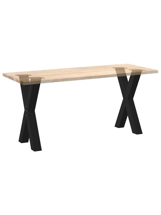 Valgomojo stalo kojelės, X formos, 2 vnt., juoda, 50x(72-73) cm