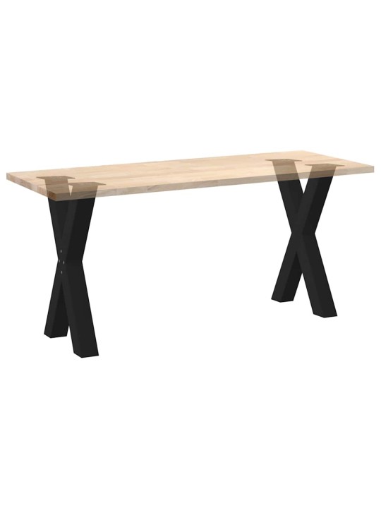 Valgomojo stalo kojelės, X formos, 2 vnt., juoda, 60x(72-73) cm