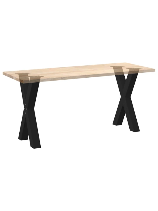 Valgomojo stalo kojelės, X formos, 2 vnt., juoda, 60x(72-73) cm