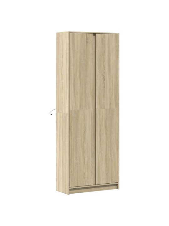 Komoda su LED, sonoma ąžuolo, 74x32,5x200cm, apdirbta mediena