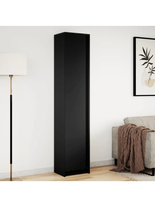 Komoda su LED, juodos, 41,5x32,5x200cm, apdirbta mediena