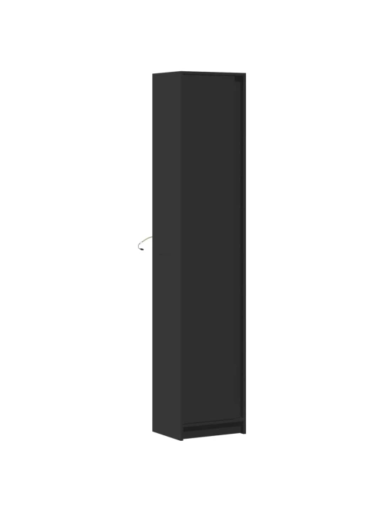 Komoda su LED, juodos, 41,5x32,5x200cm, apdirbta mediena