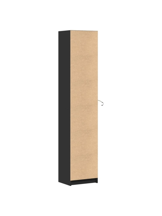 Komoda su LED, juodos, 41,5x32,5x200cm, apdirbta mediena