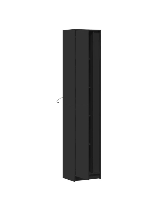 Komoda su LED, juodos, 41,5x32,5x200cm, apdirbta mediena