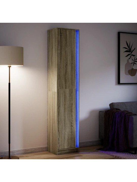 Komoda su LED, sonoma ąžuolo, 41,5x32,5x200cm, apdirbta mediena