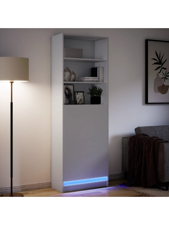 Komoda su LED, baltos, 69x32,5x200cm, apdirbta mediena