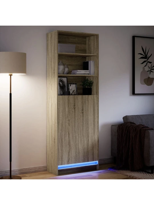 Komoda su LED, sonoma ąžuolo, 69x32,5x200cm, apdirbta mediena
