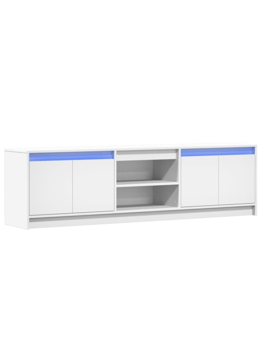 Televizoriaus spintelė su LED, balta, 180x34x50cm, mediena