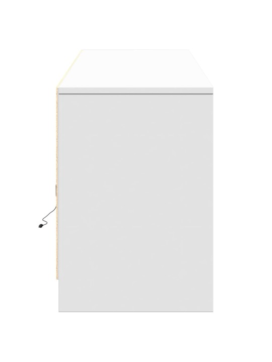 Televizoriaus spintelė su LED, balta, 180x34x50cm, mediena