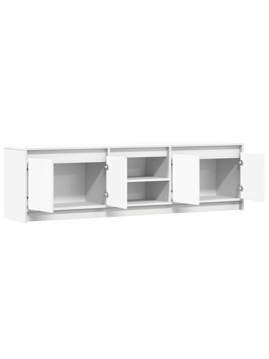 Televizoriaus spintelė su LED, balta, 180x34x50cm, mediena