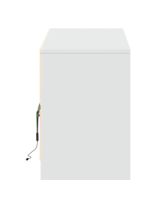 Televizoriaus spintelė su LED, balta, 140x34x50cm, mediena
