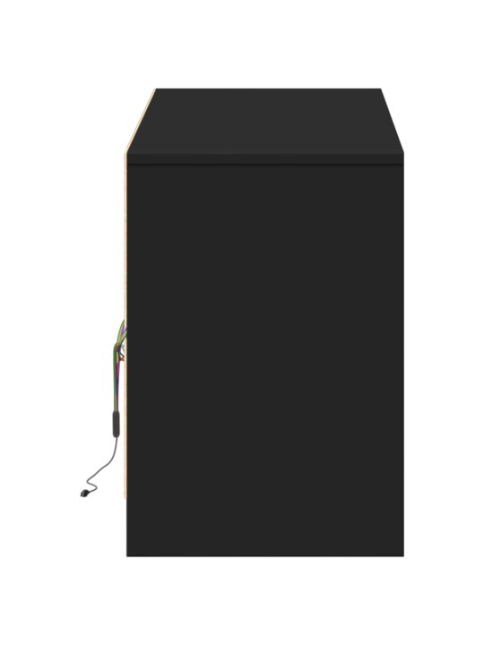 Televizoriaus spintelė su LED, juoda, 140x34x50cm, mediena