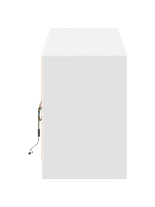 Televizoriaus spintelė su LED, balta, 180x34x50cm, mediena