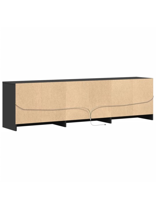 Televizoriaus spintelė su LED, juoda, 180x34x50cm, mediena
