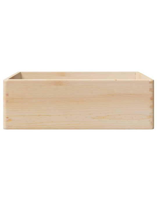 Medinė dėžutė su rankenomis, 40x30x13cm, pušis
