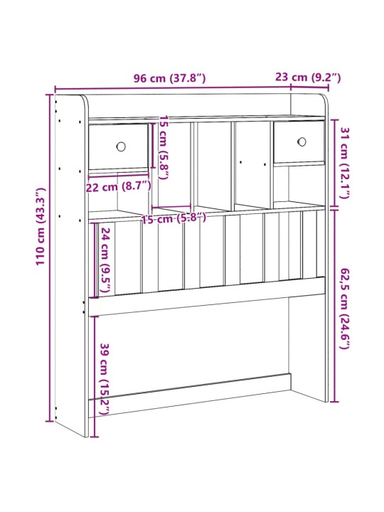 Galvūgalis su daiktų laikymo vieta, 90cm, pušies masyvas